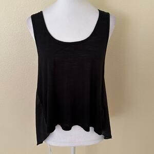 BCBGMAXAZRIA Women Black Sleeveless High Low Blouse Size S